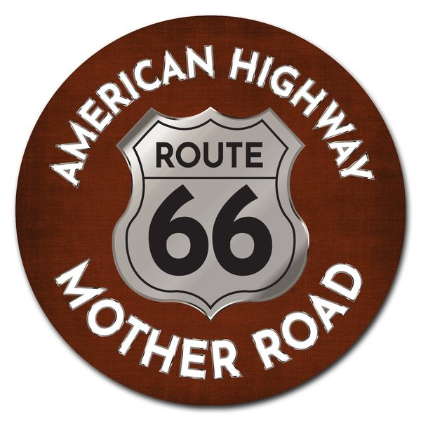 Signmission American Highway 66 Circle Corrugated Plastic Sign C-24-CIR-American Highway 66